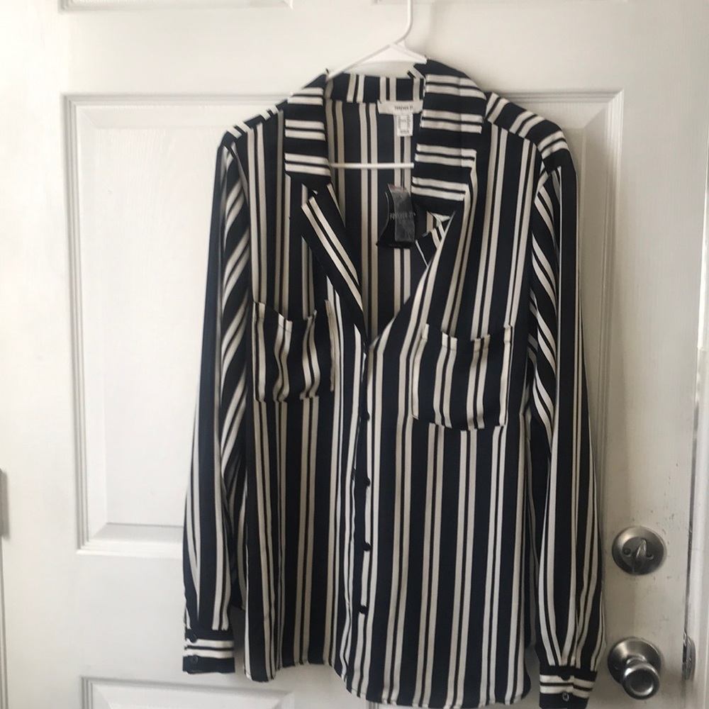 Button-down stripe shirt